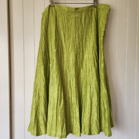 WINDSMOOR Green Linen Blend Skirt~18 - Picture 1 of 8